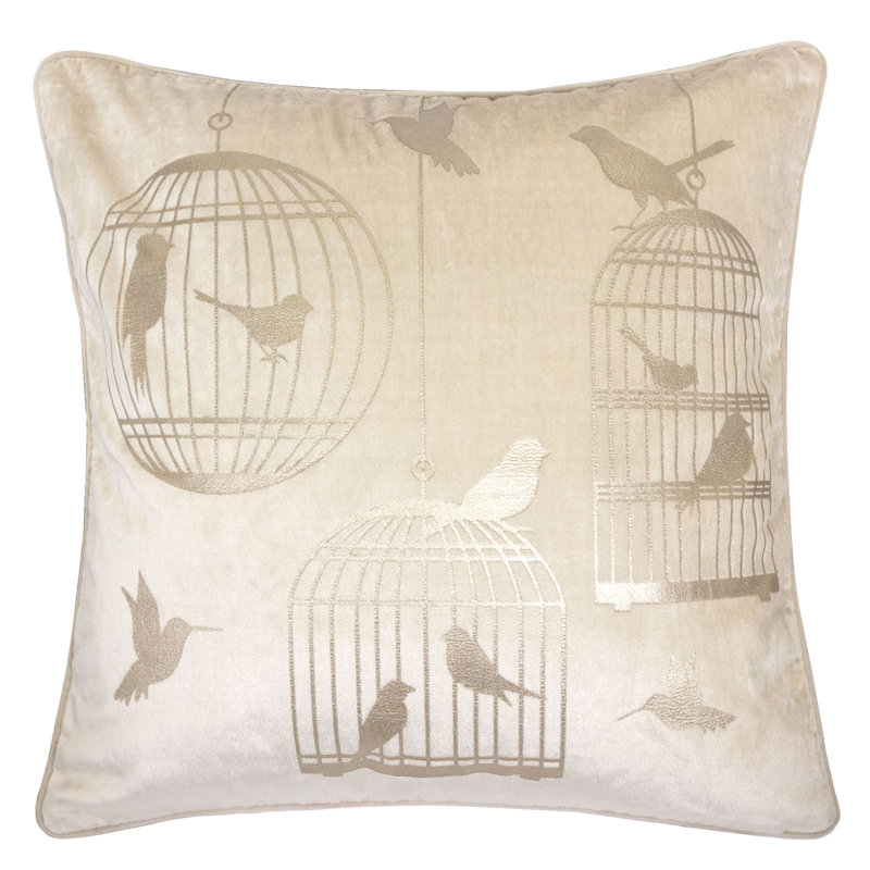  Coussin en velours Bird Cage, Ivoire