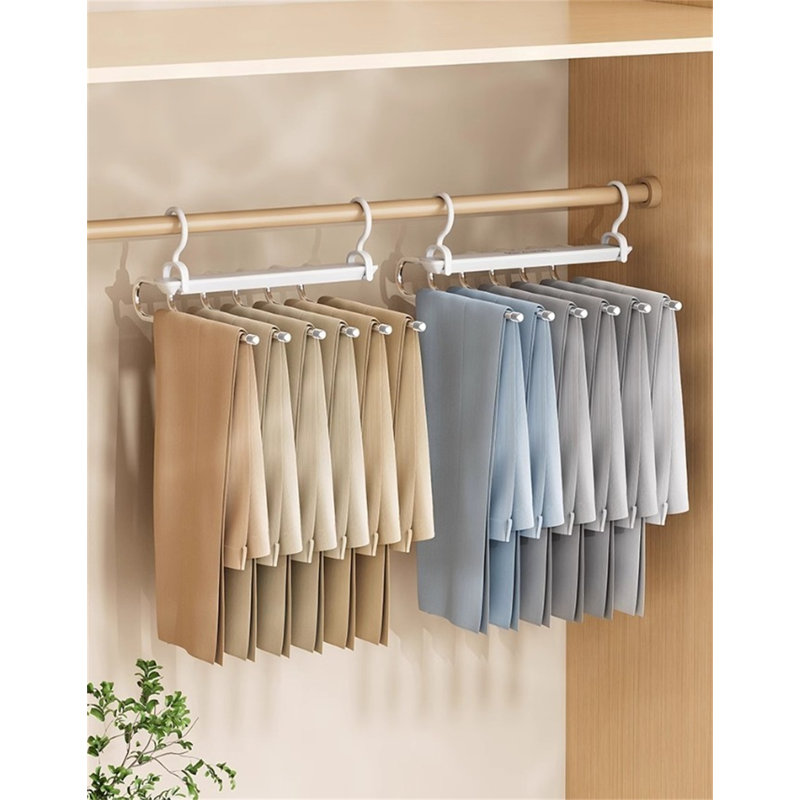 Cintre pour pantalons pliable en acier inoxydable, 4
