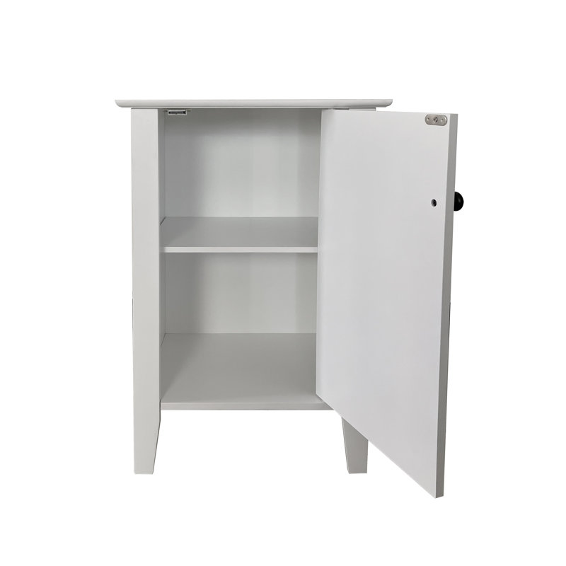 Table d'appoint avec 2 tablettes Kelissa, Blanc