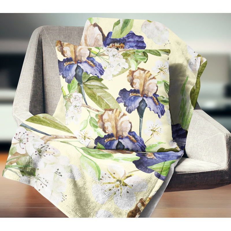 Fleurs sans soudure - art floral, 18 po x 18 po, Coussin décoratif