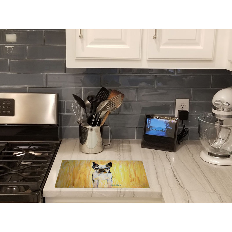Boston Terrier Walker Two Glass Cutting Board