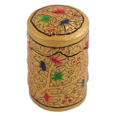 Winston Porter Handmade Golden Valley Papier Mache Toothpick Holder