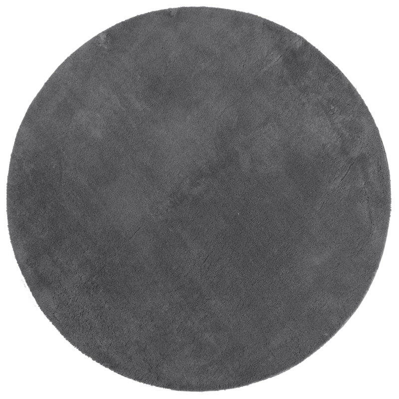 Rug "HUARTE" Short Pile Soft and Washable Anthracite, Round 200cm