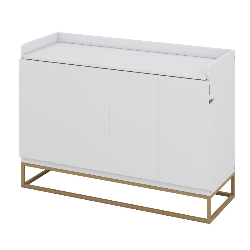 Lit escamotable avec pieds en fer, Blanc
