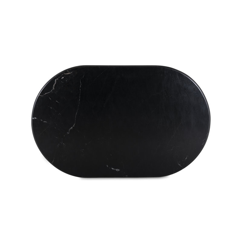 Oranda Marble Coffee Table, Black Scalloped