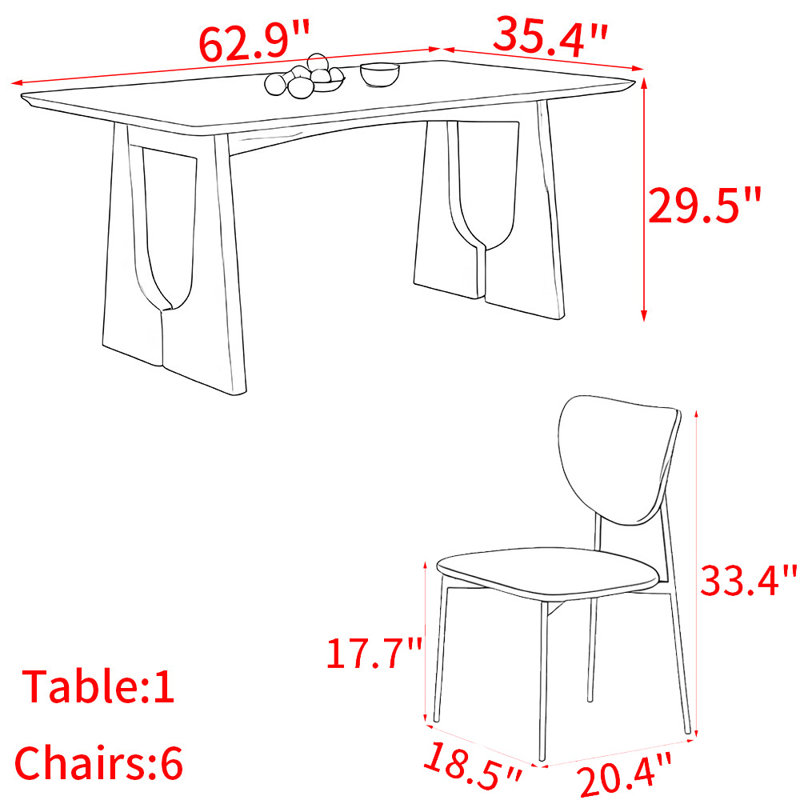 Ensemble de salle à manger rectangulaire en bois massif de style médiéval, 7
