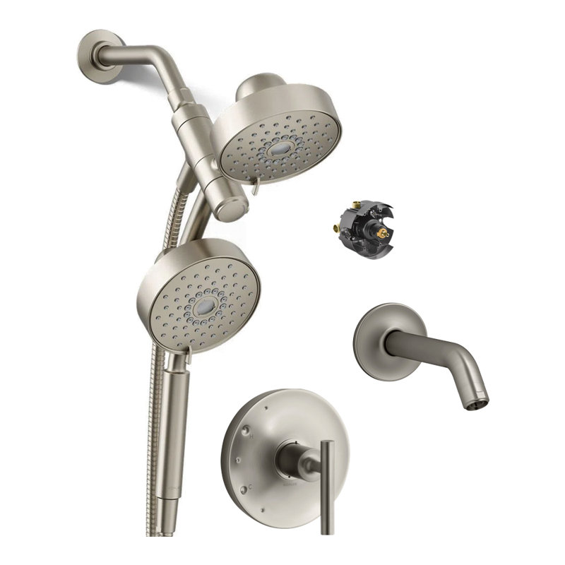Ensemble de douche 2 en 1 Purist 1,75 gallons par minute, Nickel brossé