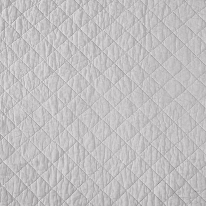Gray Twin Cotton Diamond Quilted Quilt Set