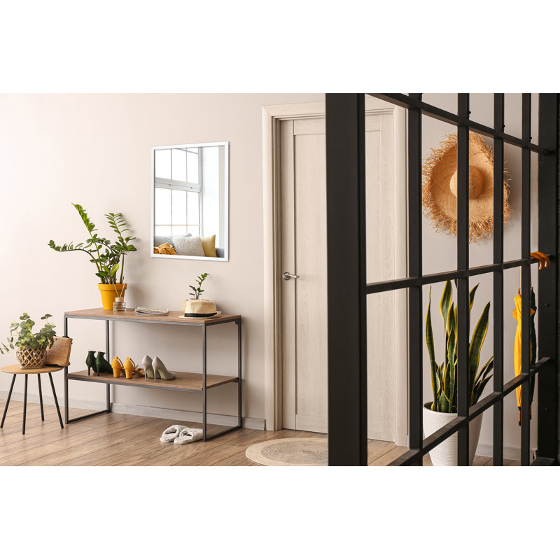 Gullu Glass Flat Wall Mirror, 88.5 H x 69 W, White