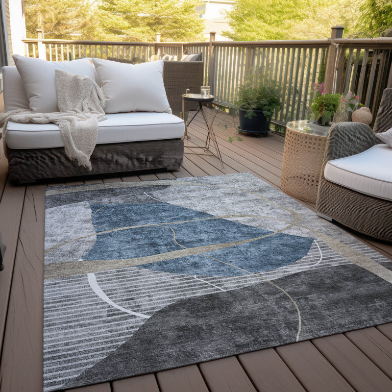 Tapis intérieur / extérieur Cecelio, Rectangulaire 3 pi x 5 pi