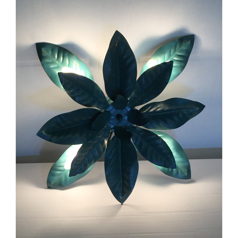 Polley Solid Wood Flush Mount, Green antique