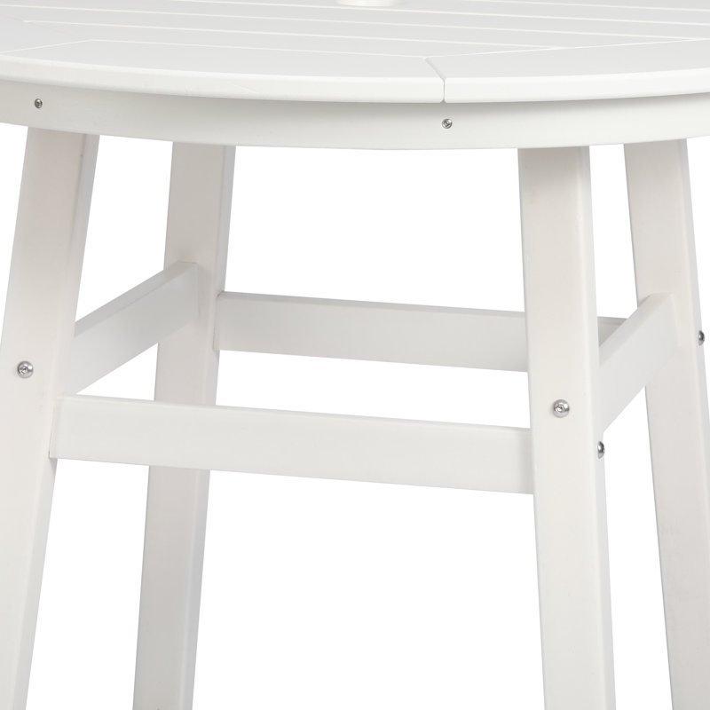 Laguna Round Outdoor Bar Table , 34.9'' in. W 34.9'' in. D, White