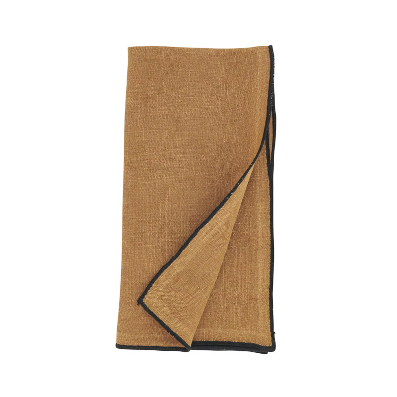Set of 4 Dartmouth Linen No Pattern Square Napkins, Terracotta