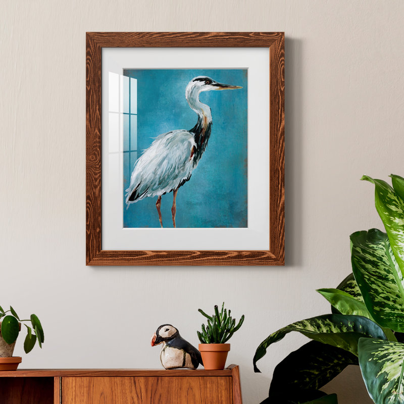 Great Blue Heron I - peinture encadrée, H 24 po x l 18 po x P 1,5 po, Cadre en érable
