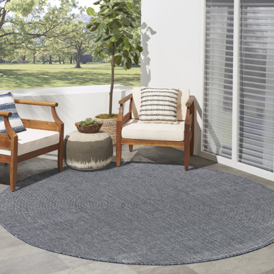  Tapis d'extérieur en denim rond 8 pi x Tulum