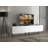 Modern White TV Stand with Metal Legs, 78.7 x 18.5 x 15.7 inches | Durable 100% Chipboard, 0.7-inch Thickness | Wall-Mountable Design, Multiple Shelves | Sleek, Stylish Furniture for Living Room & Entertainment Spaces