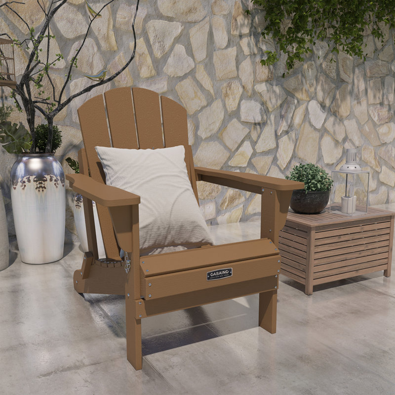 Chaise Adirondack pliable pour l'extérieur, Brun