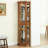 Exquisite Oak Corner Curio Cabinet With Glass Door & Shelves Display Shelving-2004326845