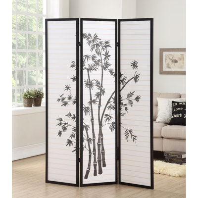 Roundhill 3-Panel Oriental Shoji Screen/Room Divider, Black