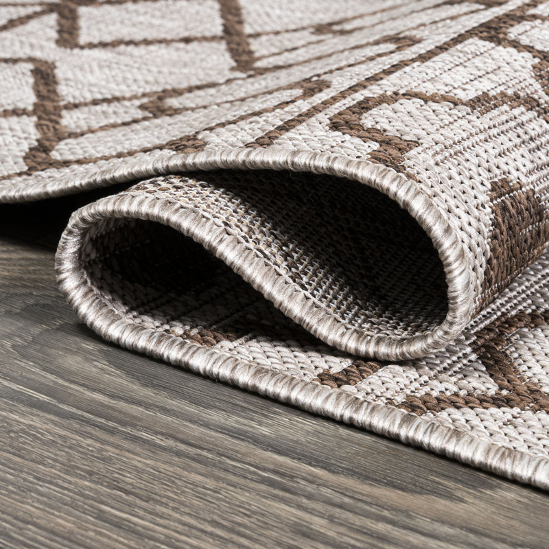Tapis intérieur / extérieur beige / brun Ramazan Tribal Bohemian, Tapis de couloir 2 pi 2 po x 10 pi