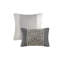 Literie double, rayure texturée 5 pièces, édredon lavable pour le lit, coussins décoratifs inclus-121232122