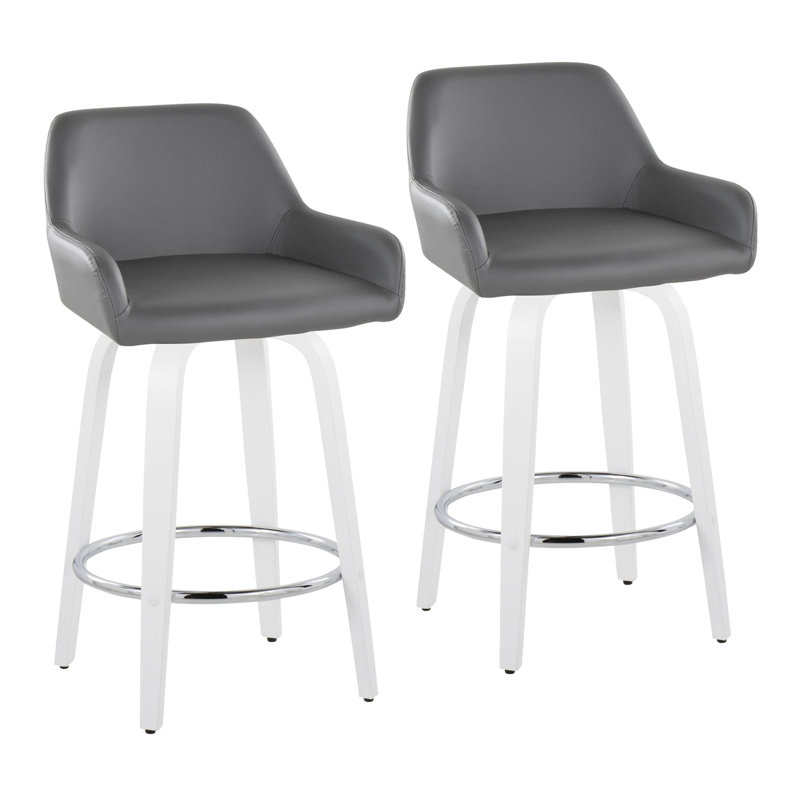 Tabouret de comptoir à hauteur fixe avec pivot, Gris