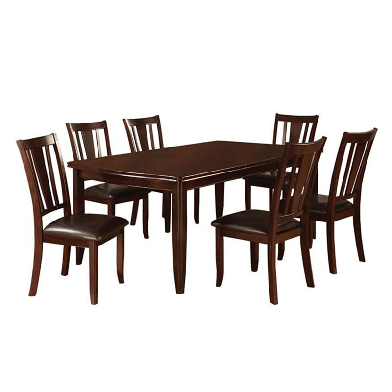 Adalade Extendable Four Leg Dining Set, 7 Pieces: 1 Table, 6 Chairs