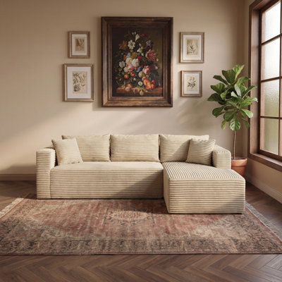 105-Inch Modern L-Shape Modular Sectional Sofa with Chaise, Side Pocket and Convertible Sofa Bed