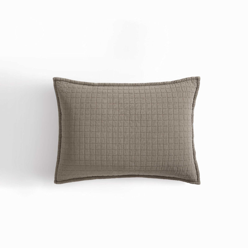 Taie décorative de couleur unie 100% coton, Grand, Prune