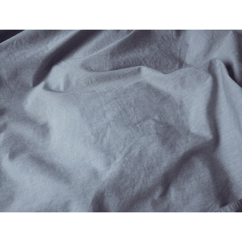 Housse de couette en percale organique froissé, Housse de couette pour lit très grand / très gra, Indigo chambray