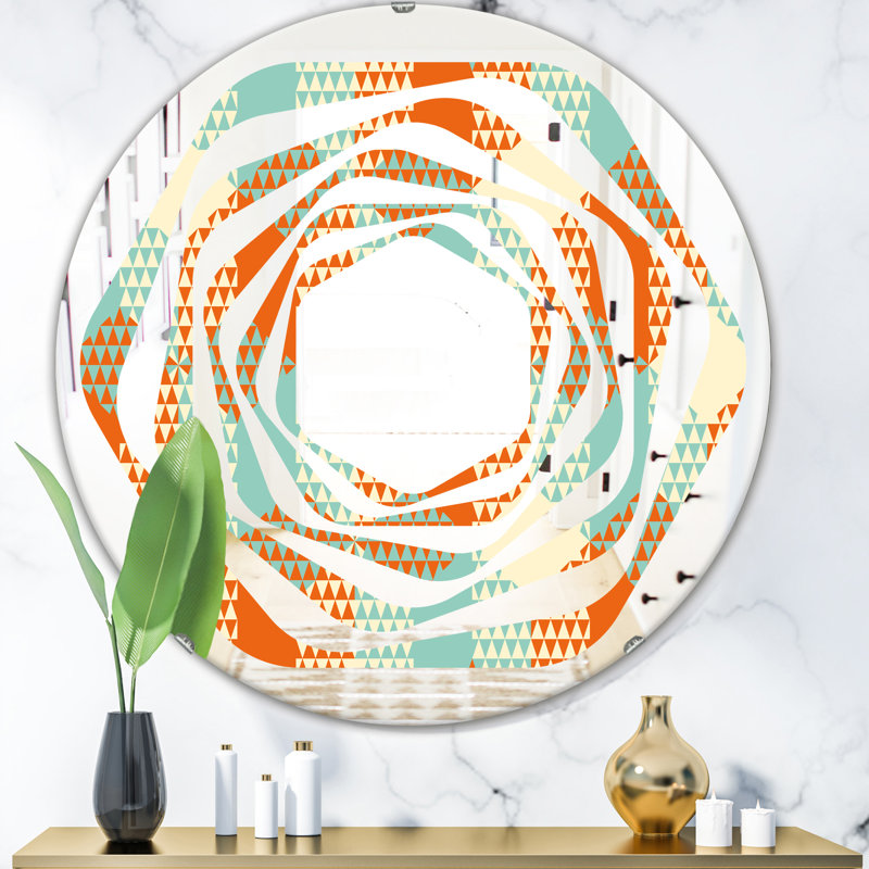 Miroir mural whirl hexagonal viii artisanat american, 31,5 po x 31,5 po