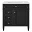 Meuble-lavabo noir 30 po avec lavabo supérieur, meuble-lavabo simple moderne à 2 tiroirs et tiroir basculant-130933840-130933846
