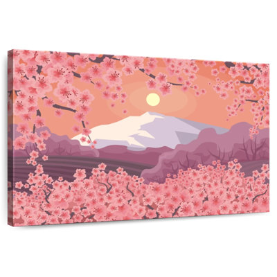 Paysage de cerisiers Harnek au Japon