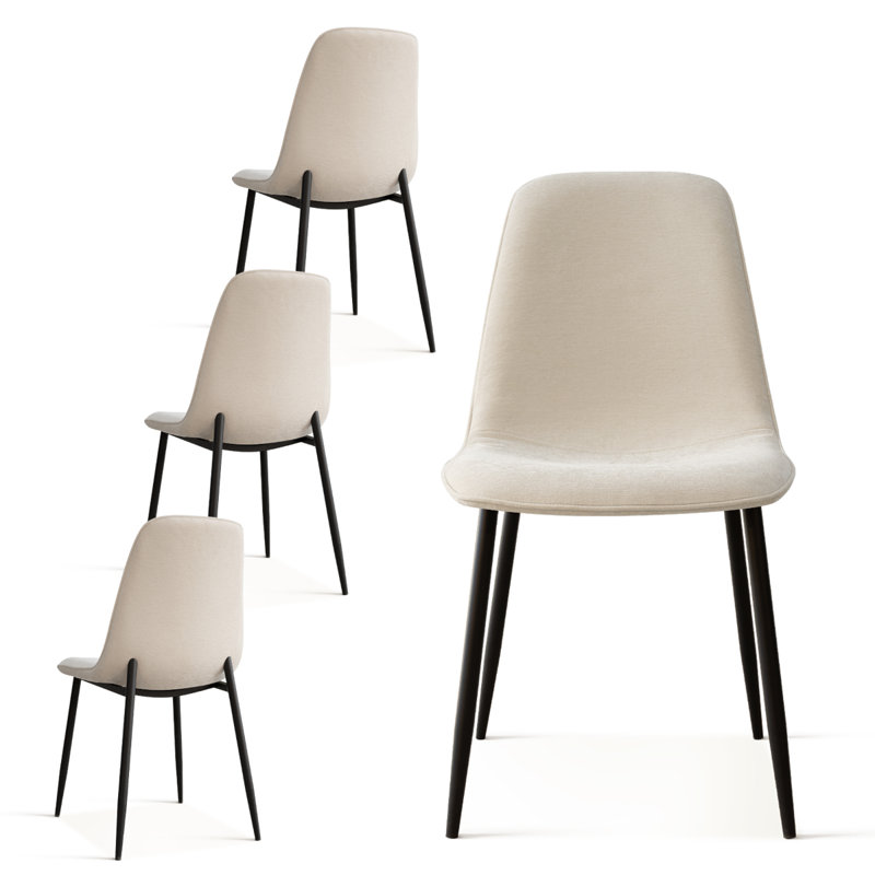 Chaise rembourrée en tissu Sheryl, Beige