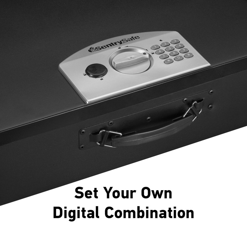 Black Steel Digital Portable Security Safe with Handle