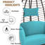 Kirstien Hanging Egg Chair With Stand All-Weather Rattan Wicker Swing Waterproof Cushions-1208596514