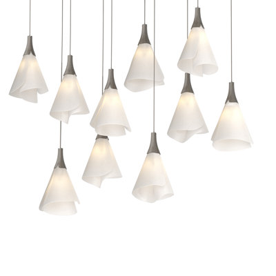 Luminaire suspendu rectangulaire à 10 lumières Mobius