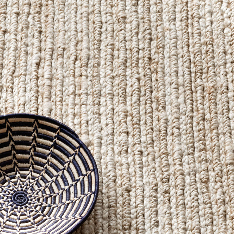 Dunes Bleached Oak Handwoven Jute Rug, Rectangle 2' x 3'
