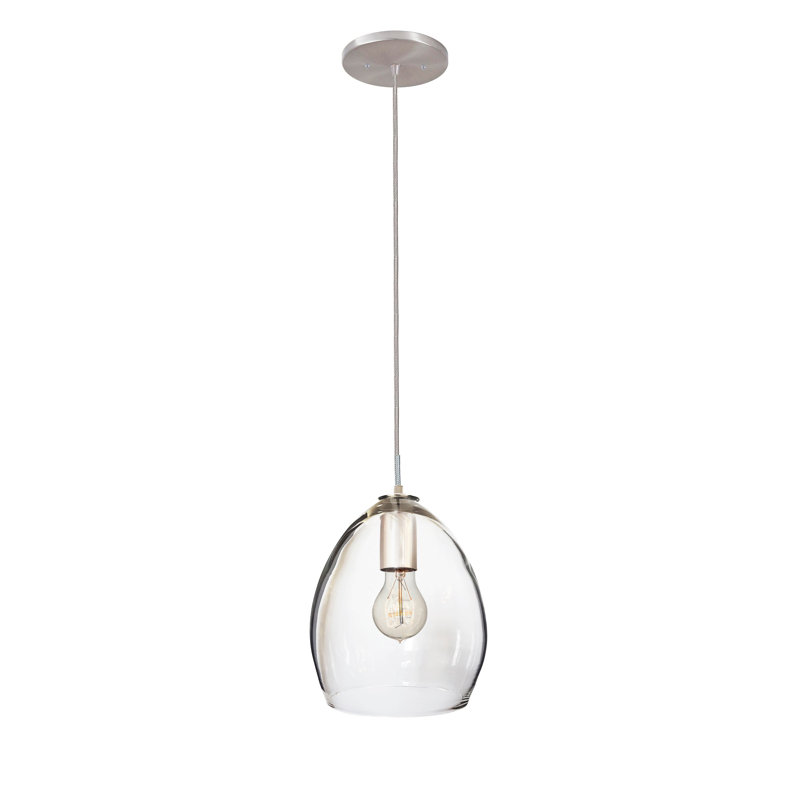 1 - Light Pendant, Clear, Nickel, Yes