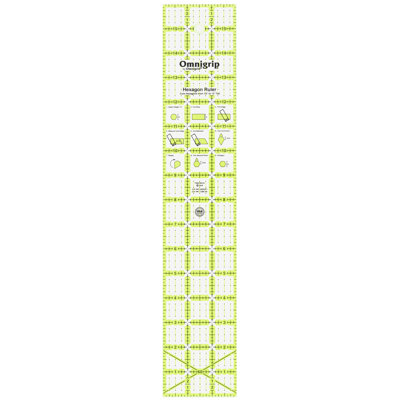 Omnigrip 3" x 16" Non-Slip Hexagon Quilting Ruler