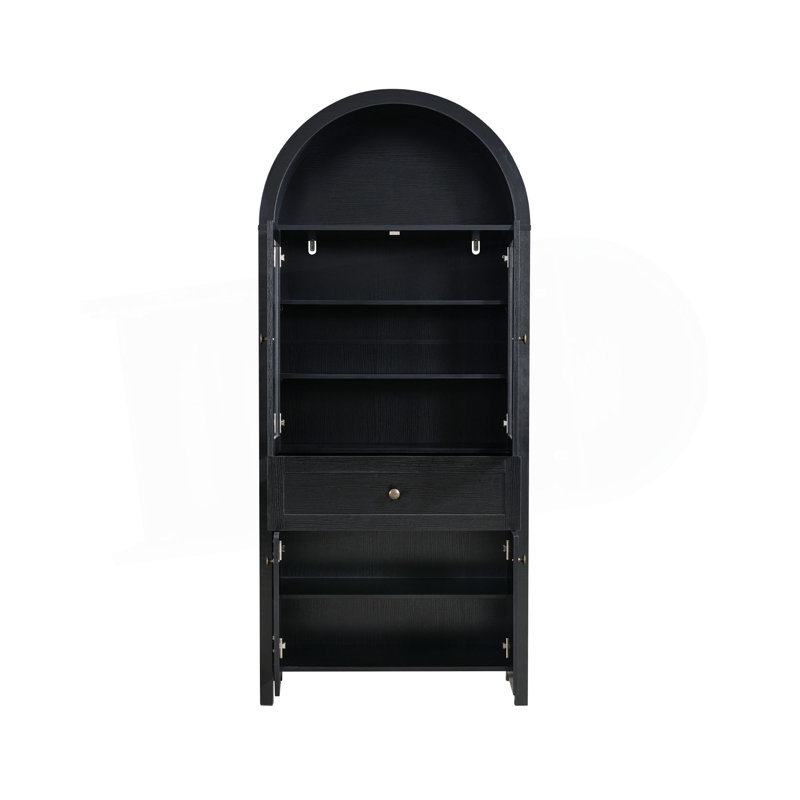 Dome Cabinet,Made Of High-Quality Materials And Antique Craftsmanship, With Large Storage Space, Black