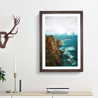 Ocean View from Faro Cabo Penas in Spain - Framed Print