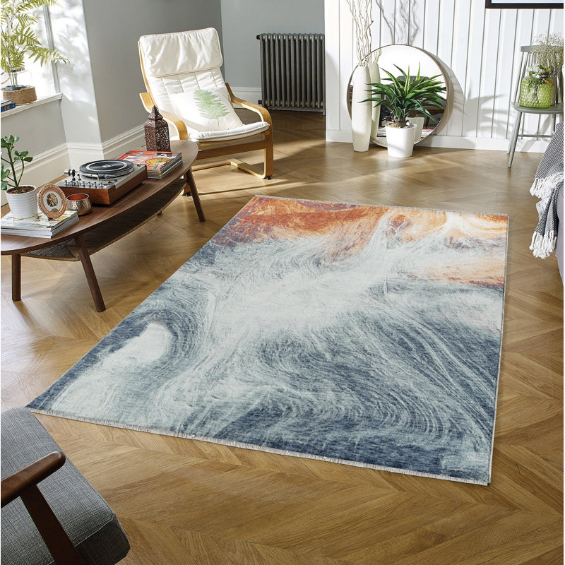 Ginsberg Abstract Space-dyed Polyester Rug, Rectangle 7'10" x 10'9"