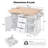 55" Rolling Kitchen Island with 2 Drop Leaves, Power Outlet, 3 Drawers & Storage Cart-946910773