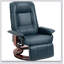 Fauteuil inclinable manuel en similicuir avec accoudoirs rembourrés à base pivotante en bois-2094785368
