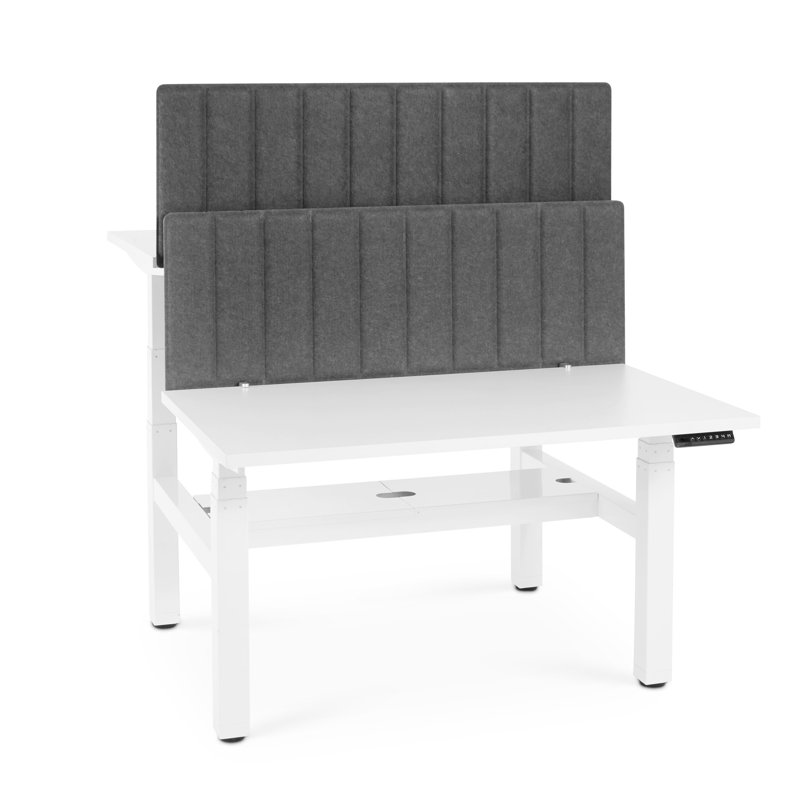 Panneau d'intimité moulable pivotant, face à face, 57", Gris foncé