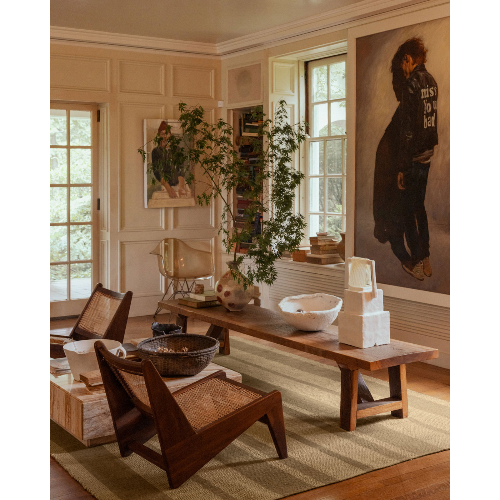 Leanne Ford x Loloi Weatherstaff Natural / Olive Area Rug, Rectangle 9'3" x 13'
