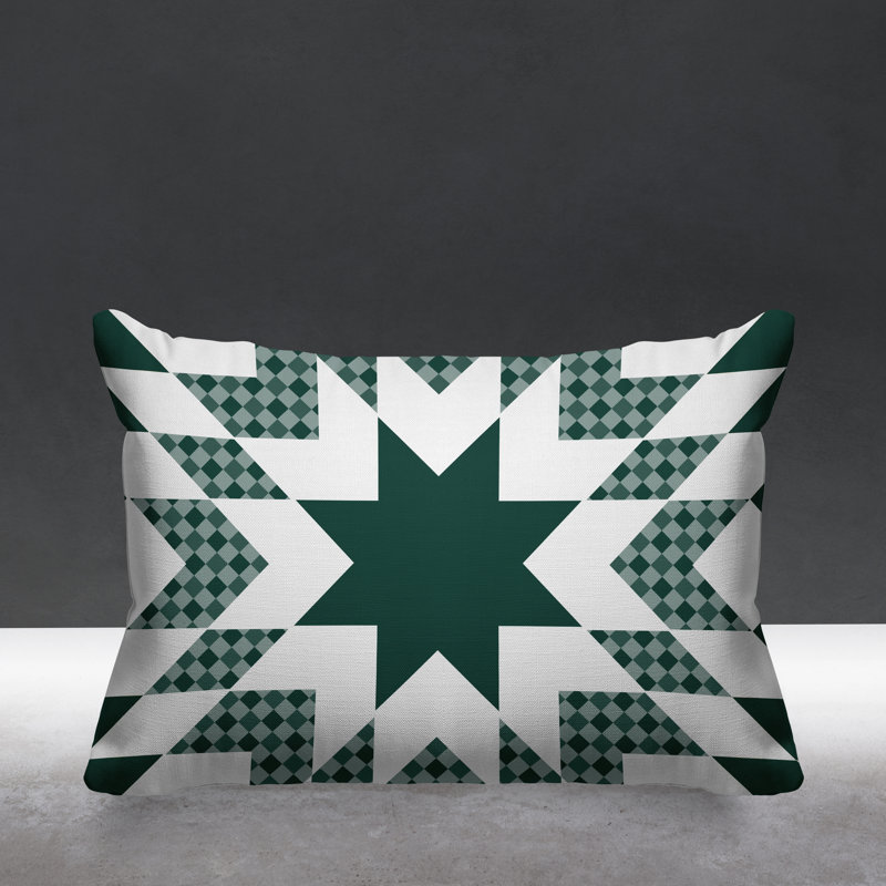 Outdoor Reversible Throw Pillow, Emerald