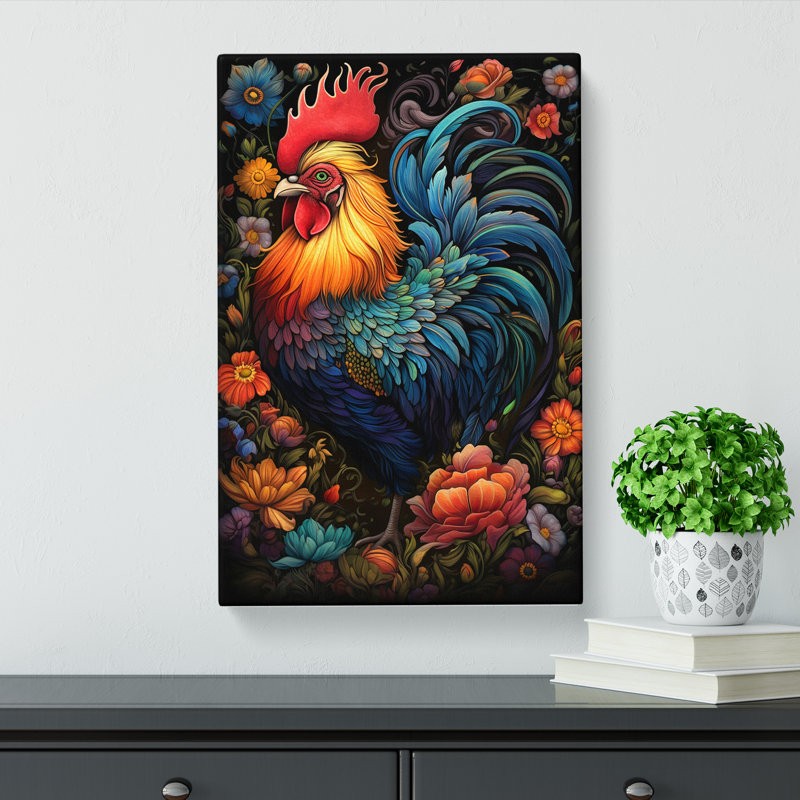 Rooster Baroque - Wrapped Canvas, 60cm H x 40cm W x 3cm D