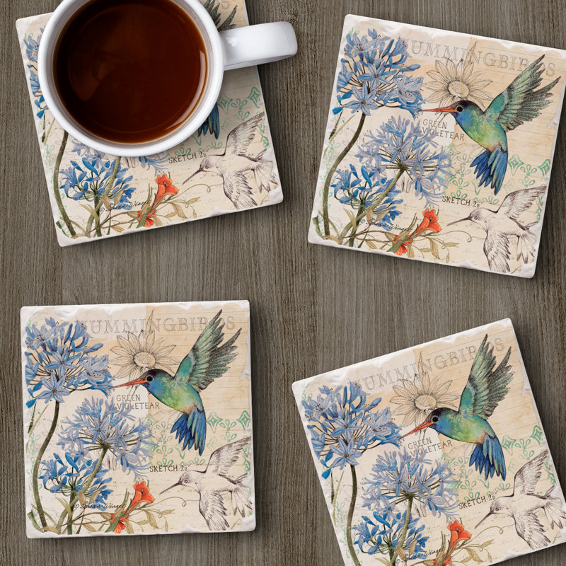 Ensemble de 4 sous-verres Hummingbird Study